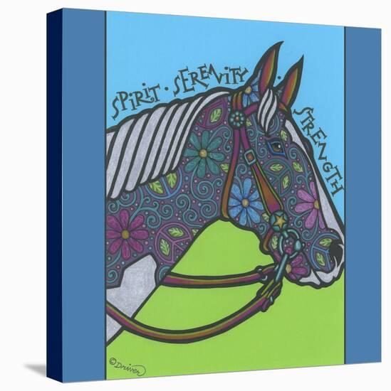 Horse (Pinto)-Denny Driver-Stretched Canvas