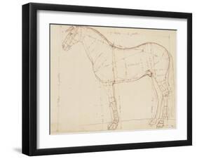 Horse Profile to the Left and Indications of Measures-Edme Bouchardon-Framed Giclee Print