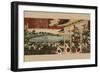 Horse Race at Ueno Park-Chikanobu-Framed Art Print