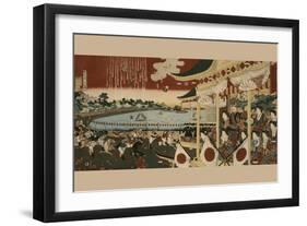 Horse Race at Ueno Park-Chikanobu-Framed Art Print