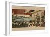 Horse Race at Ueno Park-Chikanobu-Framed Art Print