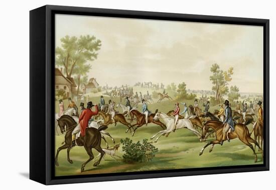 Horse Race - coloured engraving by Debucourt-Philibert-Louis Debucourt-Framed Stretched Canvas