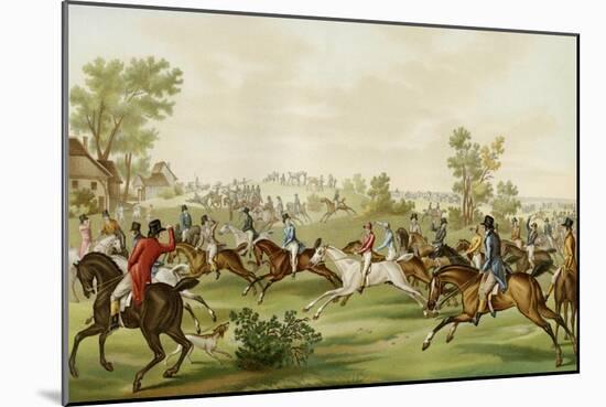 Horse Race - coloured engraving by Debucourt-Philibert-Louis Debucourt-Mounted Giclee Print