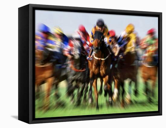 Horse Race in Motion-Peter Walton-Framed Stretched Canvas