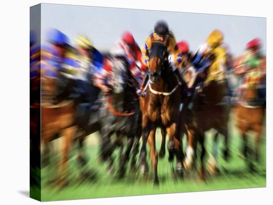 Horse Race in Motion-Peter Walton-Stretched Canvas