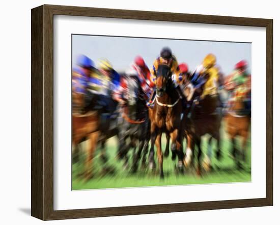 Horse Race in Motion-Peter Walton-Framed Premium Photographic Print