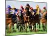 Horse Race in Motion-Peter Walton-Mounted Premium Photographic Print