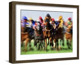 Horse Race in Motion-Peter Walton-Framed Photographic Print