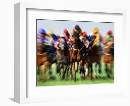 Horse Race in Motion-Peter Walton-Framed Photographic Print