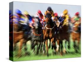 Horse Race in Motion-Peter Walton-Stretched Canvas