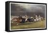 Horse Race in Progress-null-Framed Stretched Canvas