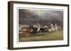 Horse Race in Progress-null-Framed Art Print