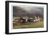 Horse Race in Progress-null-Framed Art Print