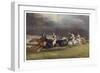 Horse Race in Progress-null-Framed Art Print