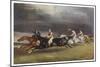 Horse Race in Progress-null-Mounted Art Print