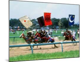 Horse Race in Samurai Armors-null-Mounted Photographic Print