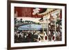 Horse Race in Ueno Park, Japanese Wood-Cut Print-Lantern Press-Framed Art Print