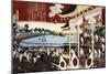 Horse Race in Ueno Park, Japanese Wood-Cut Print-Lantern Press-Mounted Art Print