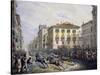 Horse Race in Via Del Corso in Rome, Full Colour Print, Italy, 18th Century-null-Stretched Canvas