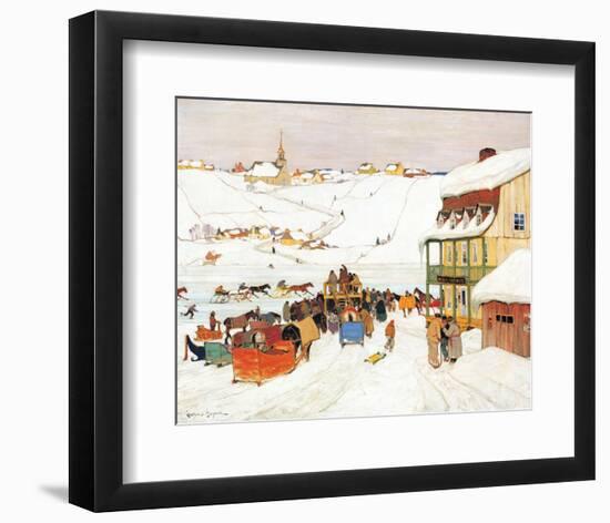 Horse Race in Winter-Clarence Alphonse Gagnon-Framed Premium Giclee Print
