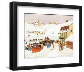 Horse Race in Winter-Clarence Alphonse Gagnon-Framed Premium Giclee Print