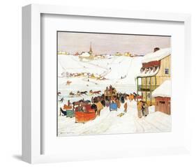 Horse Race in Winter-Clarence Alphonse Gagnon-Framed Premium Giclee Print