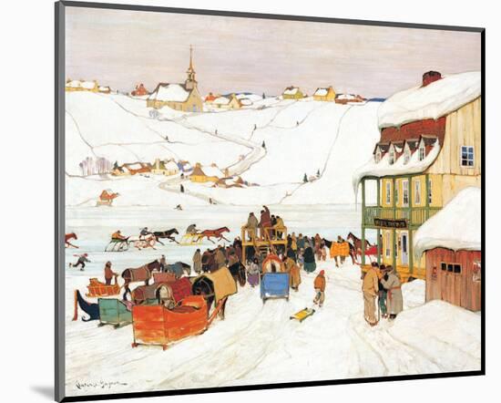 Horse Race in Winter-Clarence Alphonse Gagnon-Mounted Premium Giclee Print