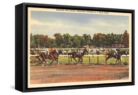 Horse Race, Saratoga Springs, New York-null-Framed Stretched Canvas