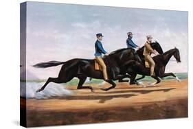 Horse Race-Currier & Ives-Stretched Canvas