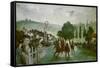 Horse racing at Longchamps. 1864-Edouard Manet-Framed Stretched Canvas