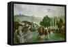 Horse racing at Longchamps. 1864-Edouard Manet-Framed Stretched Canvas