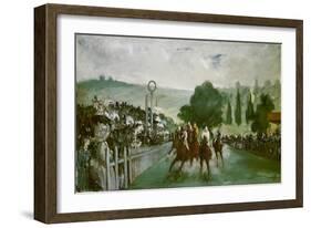 Horse racing at Longchamps. 1864-Edouard Manet-Framed Giclee Print