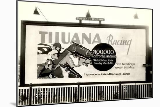 Horse Racing Billboard, Tijuana-null-Mounted Art Print