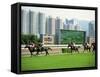 Horse Racing in Hong Kong, China-Tim Hall-Framed Stretched Canvas