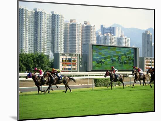 Horse Racing in Hong Kong, China-Tim Hall-Mounted Photographic Print