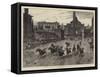 Horse-Racing in Rome During Carnival Time-null-Framed Stretched Canvas