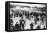 Horse Racing in Saratoga Photograph - Saratoga, NY-Lantern Press-Framed Stretched Canvas