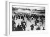 Horse Racing in Saratoga Photograph - Saratoga, NY-Lantern Press-Framed Art Print