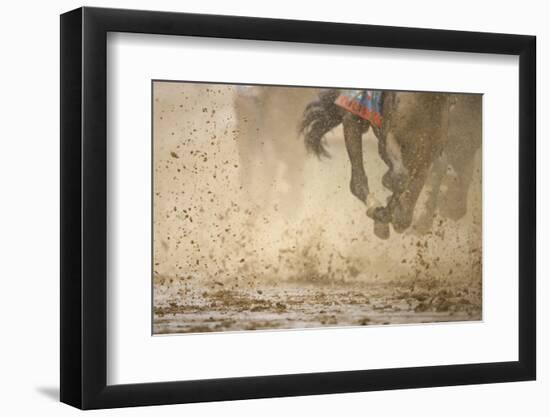 Horse racing in the mud-Maresa Pryor-Framed Photographic Print