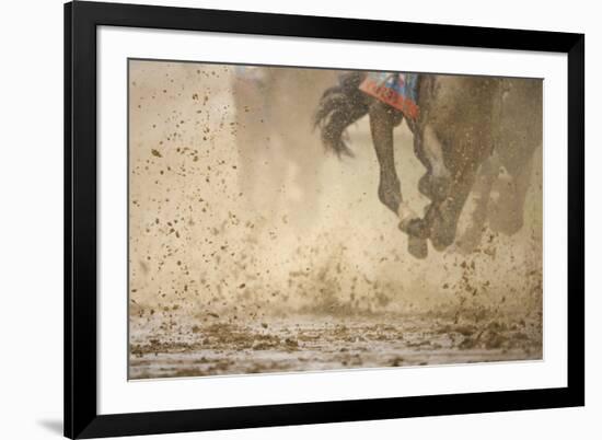 Horse racing in the mud-Maresa Pryor-Framed Premium Photographic Print