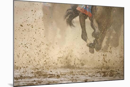 Horse racing in the mud-Maresa Pryor-Mounted Premium Photographic Print