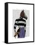 Horse Racing Jockey Portrait-Fab Funky-Framed Stretched Canvas