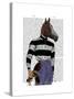 Horse Racing Jockey Portrait-Fab Funky-Stretched Canvas