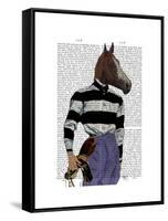 Horse Racing Jockey Portrait-Fab Funky-Framed Stretched Canvas