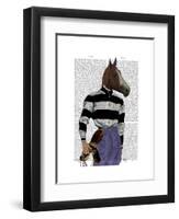 Horse Racing Jockey Portrait-Fab Funky-Framed Art Print