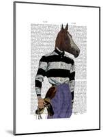 Horse Racing Jockey Portrait-Fab Funky-Mounted Art Print