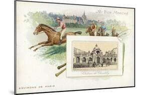 Horse Racing Near Paris, Chateau De Chantilly-null-Mounted Giclee Print