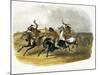 Horse Racing of Sioux Indians Near Fort Pierre-Karl Bodmer-Mounted Giclee Print