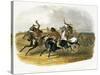 Horse Racing of Sioux Indians Near Fort Pierre-Karl Bodmer-Stretched Canvas