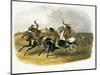 Horse Racing of Sioux Indians Near Fort Pierre-Karl Bodmer-Mounted Giclee Print